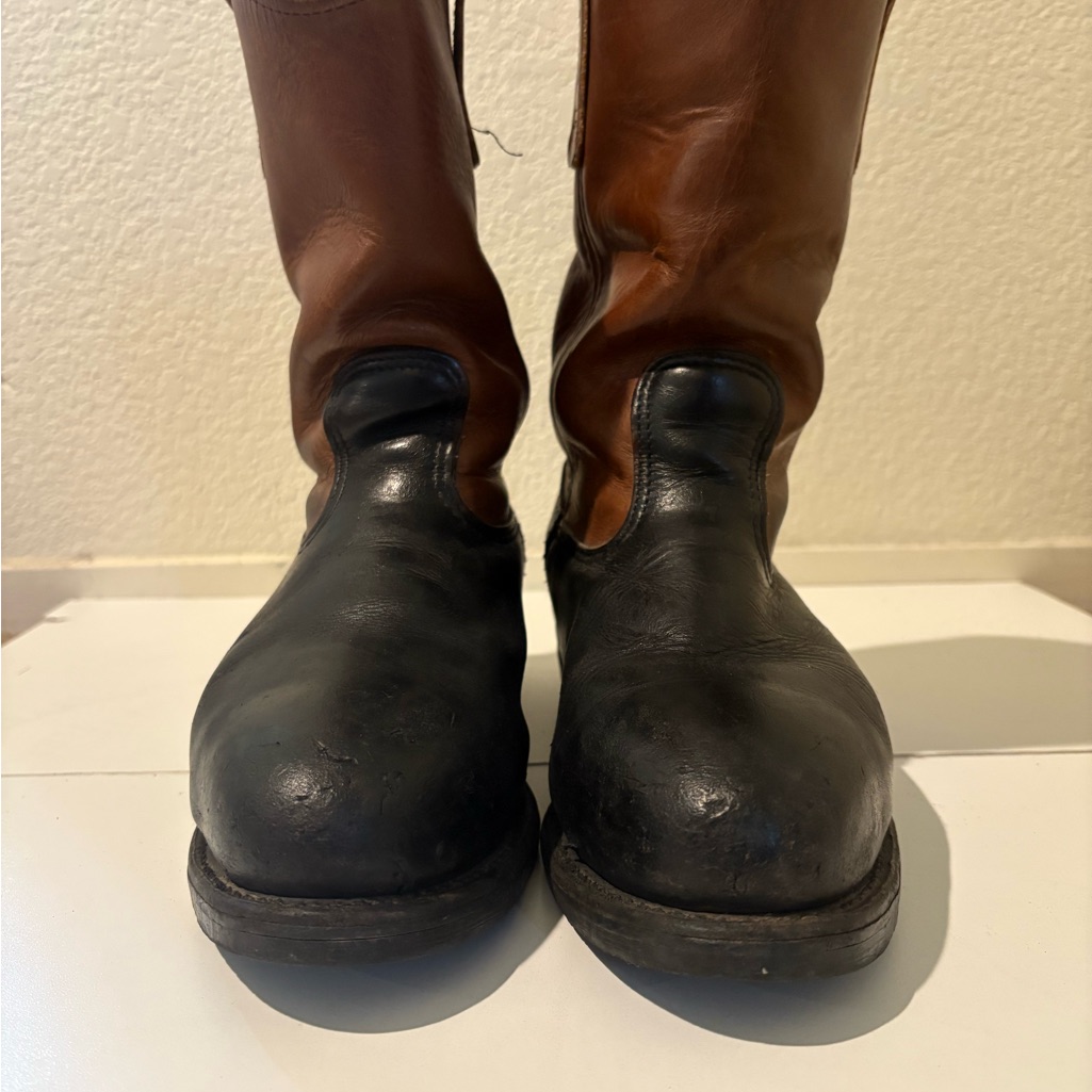 Authentic Vintage Two-Tone Red Wing Pecos Steel-Toe Boots